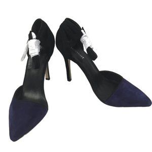 Shoemint 8.5 two tone suede pumps black blue